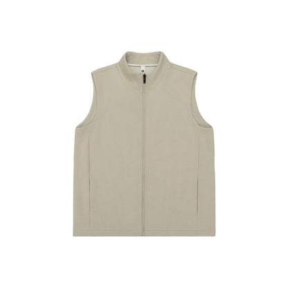 Women Sleeveless Knit Vest with Stand-Up Collar and Full-Length Zipper EVA-US