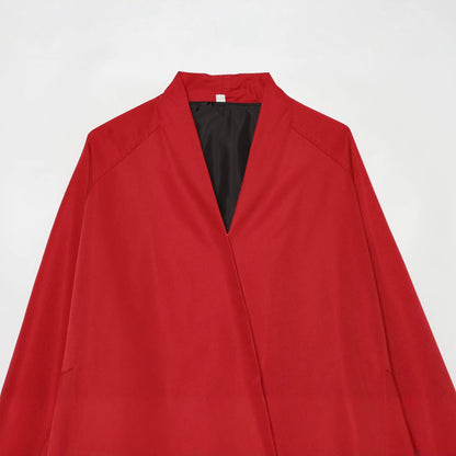 Women's bomber-style short jacket with kimono collar, balloon sleeves, and elastic hem EVA-US