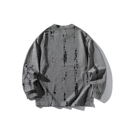 Unisex Oversize-Longsleeve Shirt with Batik and Destroyed Effect EVA-US