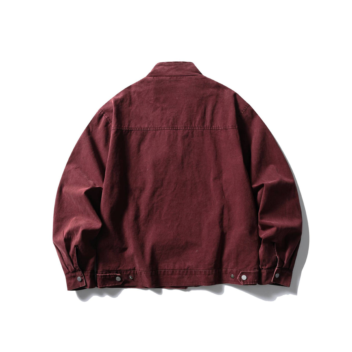 Men's Short Vintage Denim Field Blouson with Stand Collar, Toggle Closure and Utility Pockets EVA-US