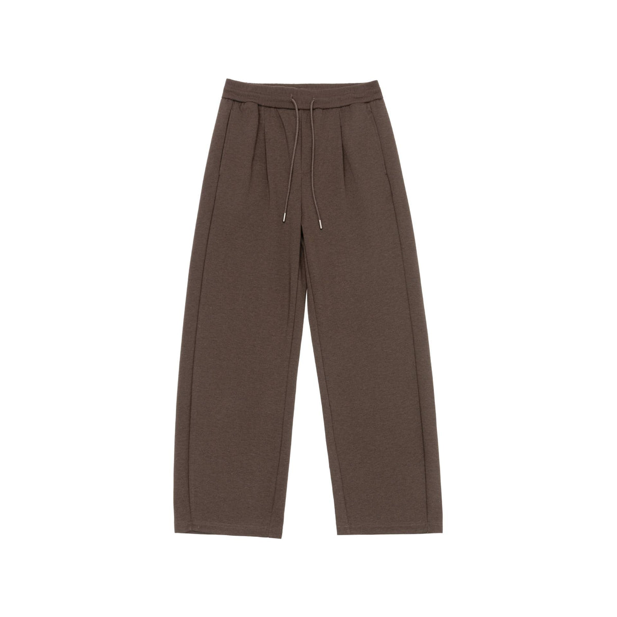Women's Wide Cropped Sweatpants with Elastic Waistband and Stitched Center Seam