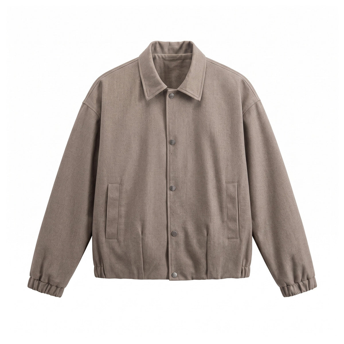 Men's short-cut wool blend blouson with concealed snap button placket EVA-US