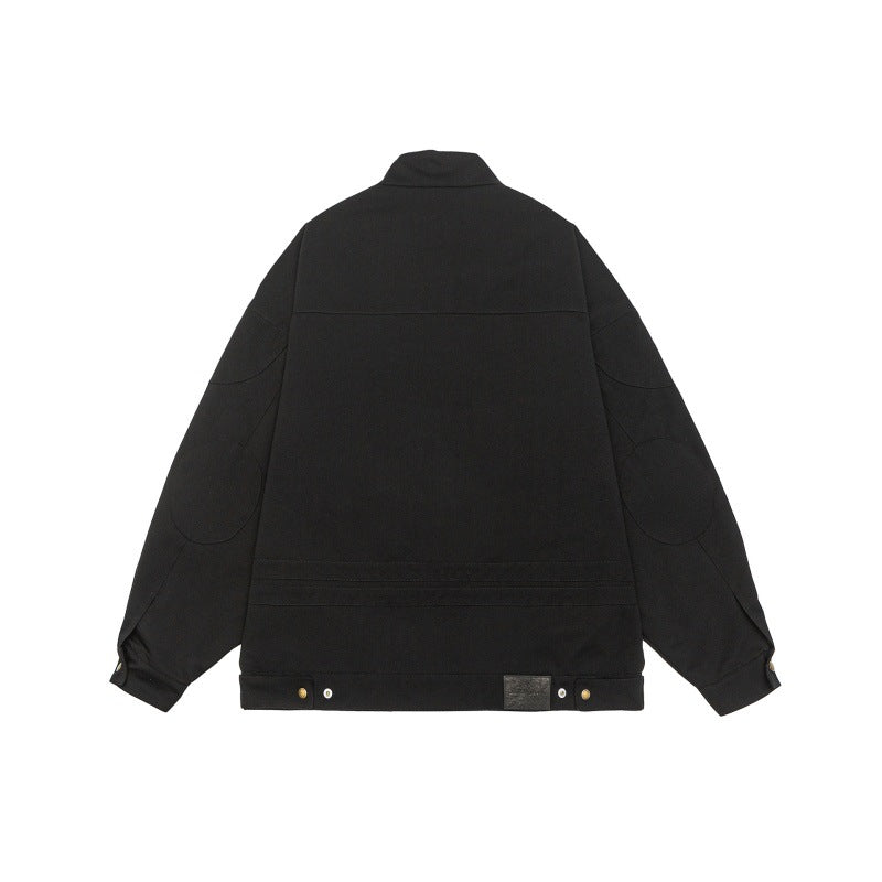 Unisex Boxy-Zip jacket in oversized cut with stand-up collar and tonal logo embossing EVA-US