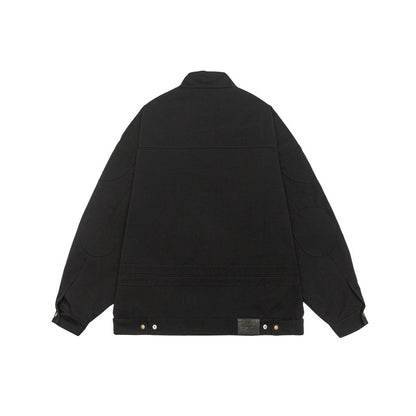 Unisex Boxy-Zip jacket in oversized cut with stand-up collar and tonal logo embossing EVA-US