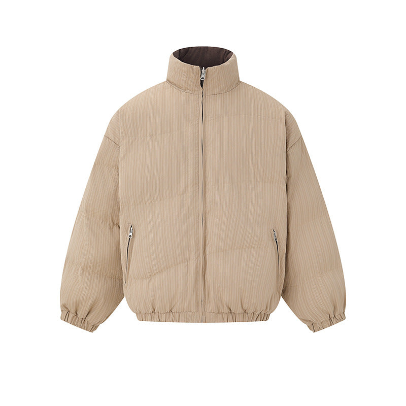 Unisex Reversible Boxy Jacket with Quilted Outer and Fleece Inner Side EVA-US