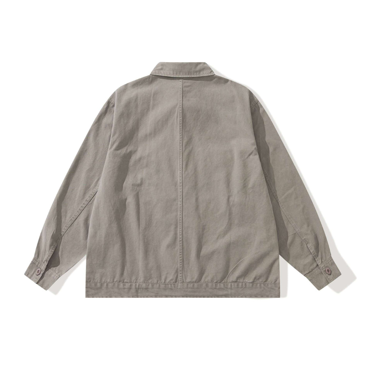 Men's Boxy Canvas Utility Blouson Jacket with Large Flap Pockets EVA-US