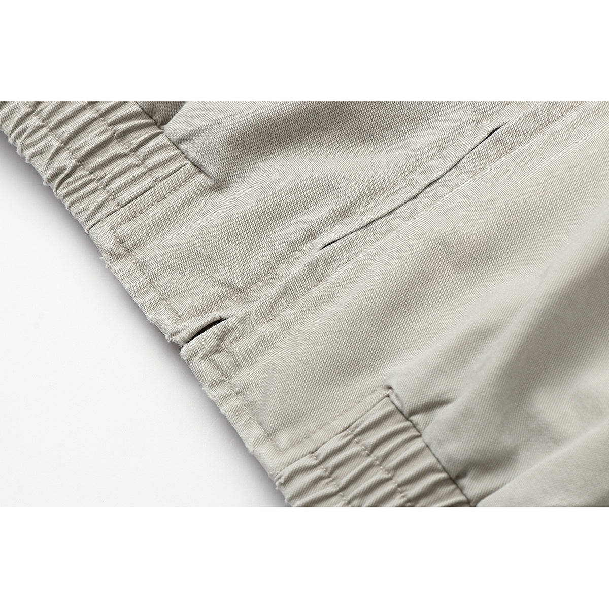 Men's short jacket in boxy cut made of canvas with diagonal zip pockets and elastic hem EVA-US