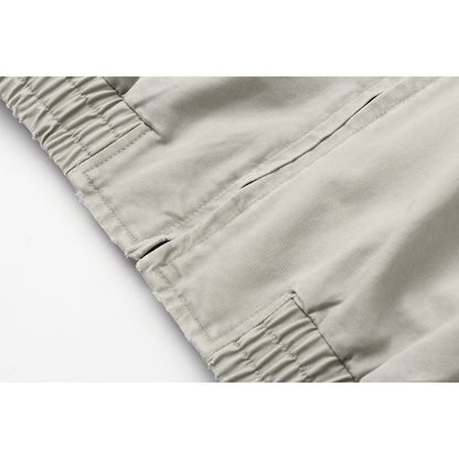 Men's short jacket in boxy cut made of canvas with diagonal zip pockets and elastic hem EVA-US
