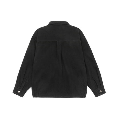 Unisex Oversize Workwear-Bomber Jacket with Snap Front and Elastic Waist EVA-US