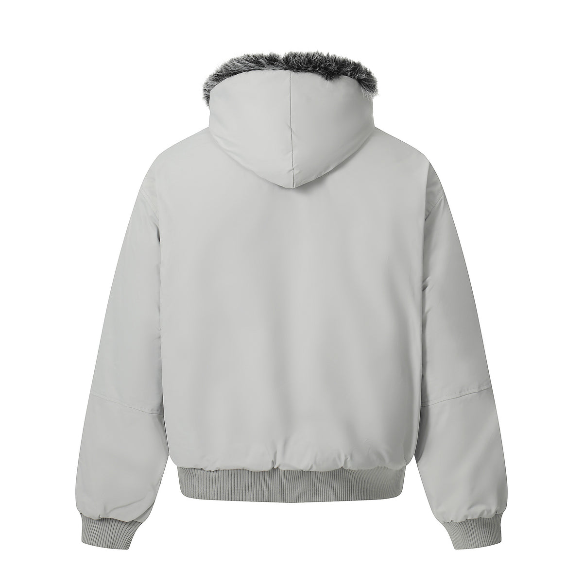Men's Short Boxy Bomber Jacket in Aviator Look with Removable Faux Fur Collar EVA-US
