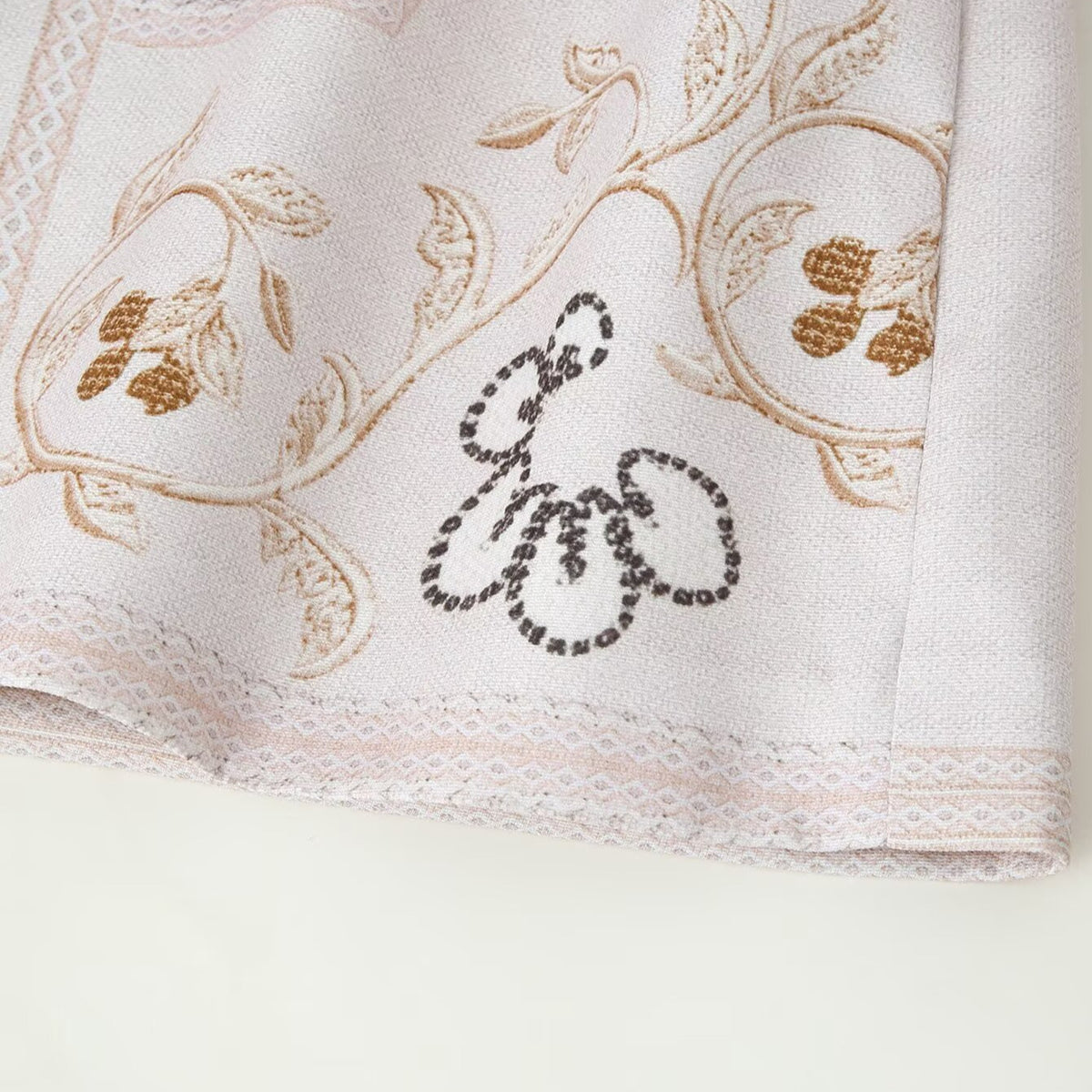 Women embroidered boxy short jacket with stand-up collar and floral embroidery EVA-US