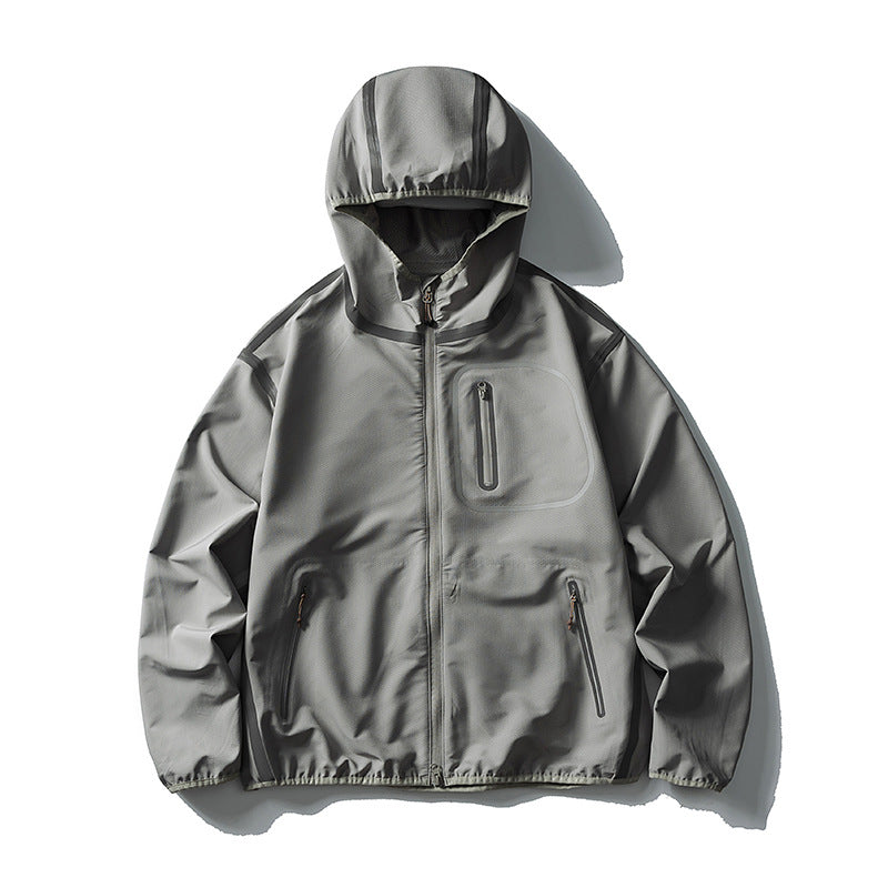 Unisex Waterproof Softshell Outdoor Jacket with Welded Seams and Hood EVA-US