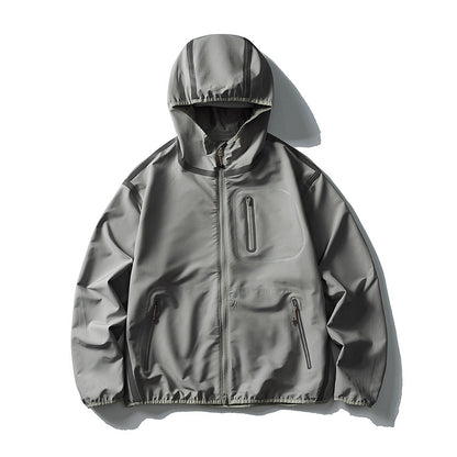 Unisex Waterproof Softshell Outdoor Jacket with Welded Seams and Hood EVA-US