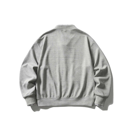 Unisex Short Cut Boxy Blouson Jacket with Waffle Structure, Stand-Up Collar and Contrast Piping EVA-US