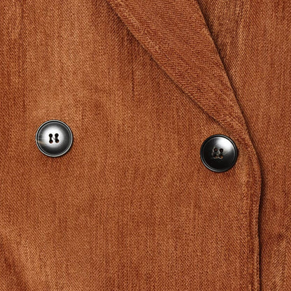 Women’s Short Blazer with Shawl Collar and Double-Breasted Button Placket EVA-US