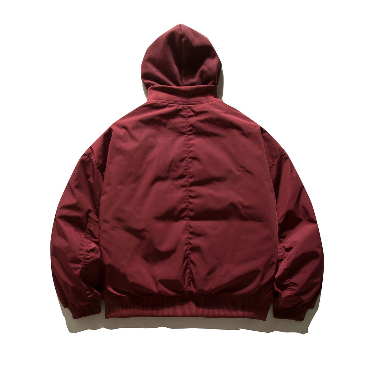 Men's Hooded Bomber Jacket in Pilot Style with Nylon Outer Material and Raglan Sleeves EVA-US