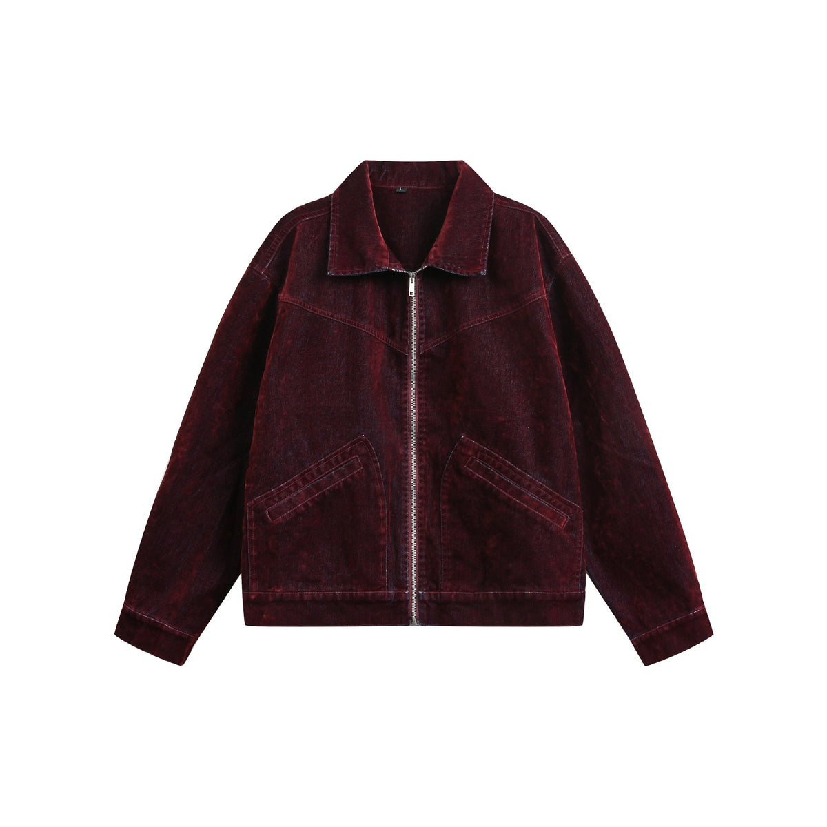 Unisex Boxy Blouson Jacket made of velours suede look with full zip and flap pockets EVA-US