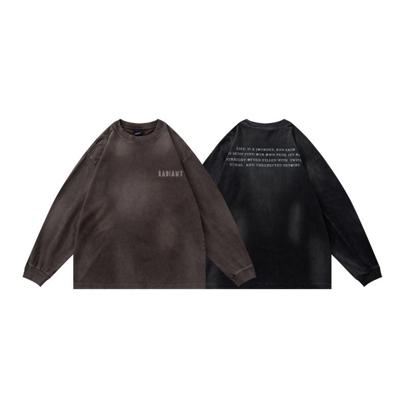 Unisex Oversize Sweatshirt with pigmented wash and subtle chest print EVA-US