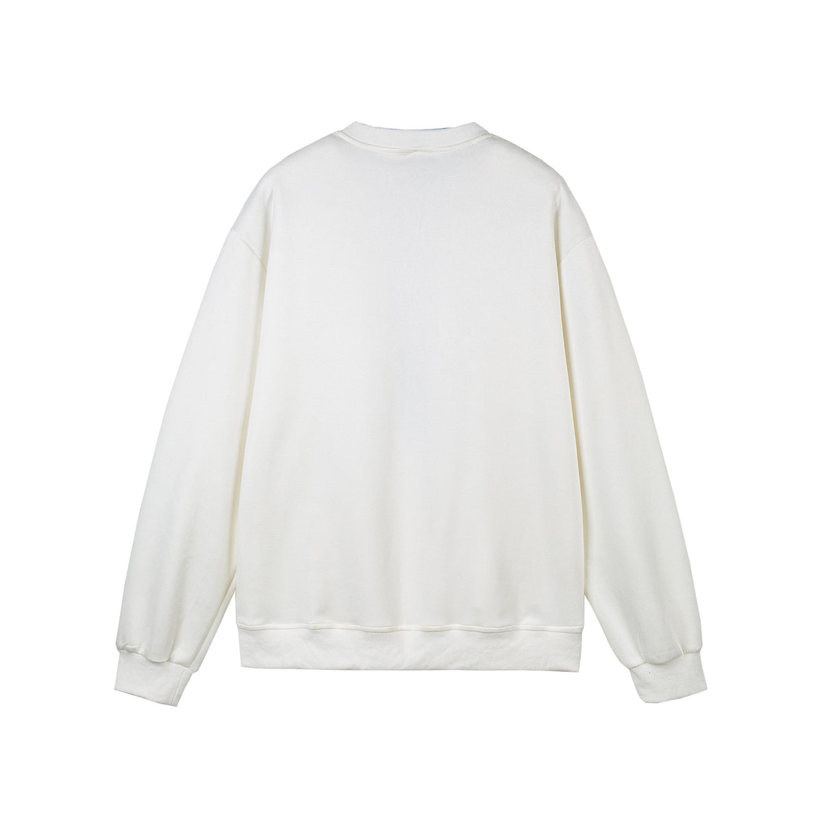 Women Cropped Oversized Sweatshirt with Integrated Blouse Insert and V-Neck EVA-US