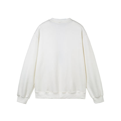 Women Cropped Oversized Sweatshirt with Integrated Blouse Insert and V-Neck EVA-US
