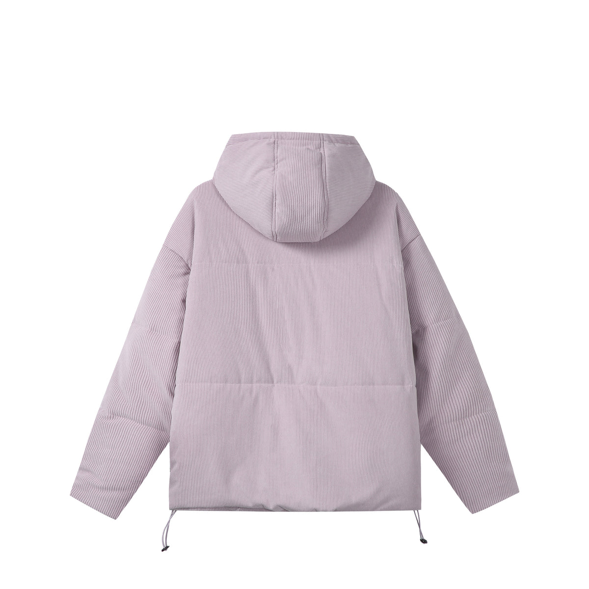Unisex Quilted Cord Parka in Boxy Cut with High Collar and Drawstring EVA-US