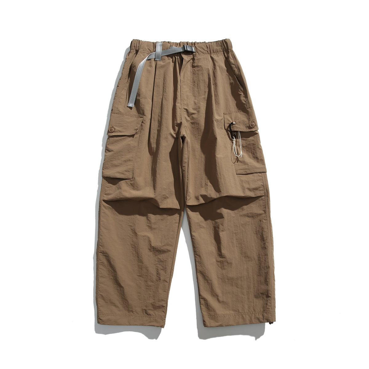 Men's cargo pants in utility style with elastic waistband and integrated belt EVA-US