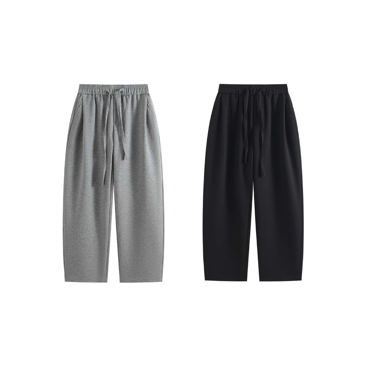 Women’s Wide Jogging Pants made of Cotton Blend with Elastic Cord Waistband EVA-US