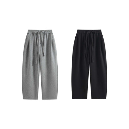 Women’s Wide Jogging Pants made of Cotton Blend with Elastic Cord Waistband EVA-US