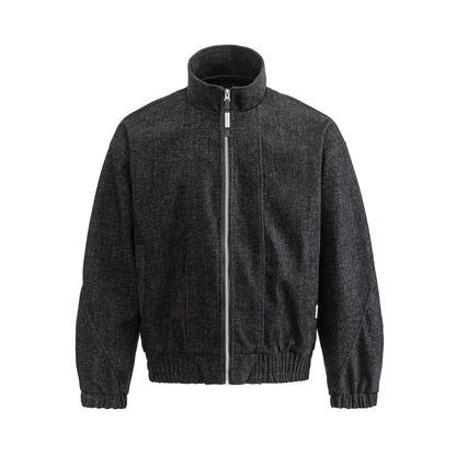 Unisex Boxy Bomber Jacket made of structured denim look with high standing collar EVA-US