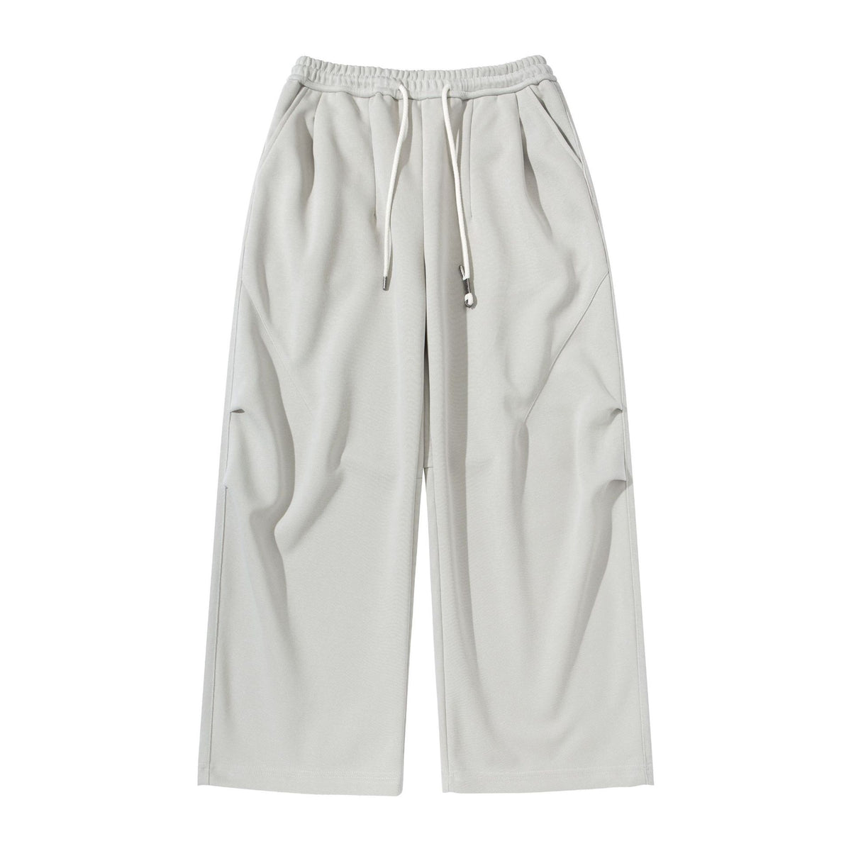 Women's Wide Cropped Jogging Pants made of French Terry with a high elastic waistband, drawstring, and side pockets EVA-US