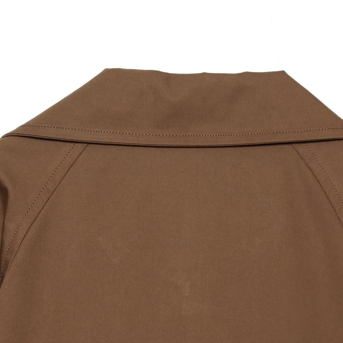 Women's Short Trench Coat in Cropped Cut with Double-Breasted Button Placket and Waist Belt EVA-US