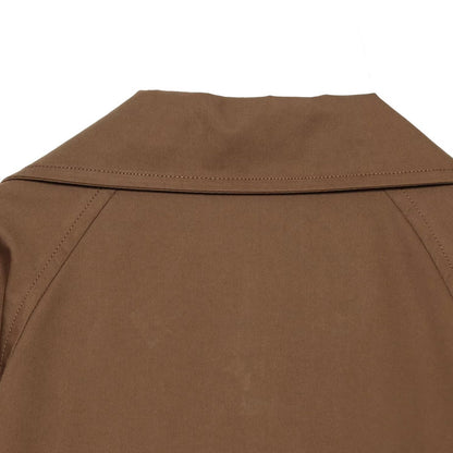 Women's Short Trench Coat in Cropped Cut with Double-Breasted Button Placket and Waist Belt EVA-US