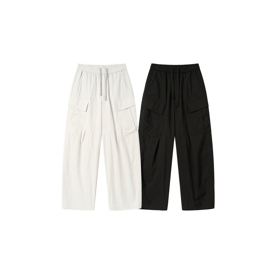 Women's Wide Cargo Culotte with Elasticated Drawstring Waist and Flap Pockets