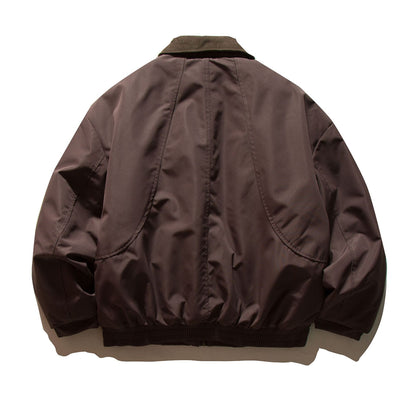 Men's short-cut thermal insulated field blouson with cord collar and spacious flap pockets EVA-US