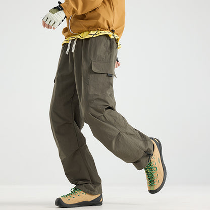 Men's Lightweight Technical Cargo Trekking Pants with Drawstring Waist, Utility Pockets and Adjustable Leg Openings EVA-US