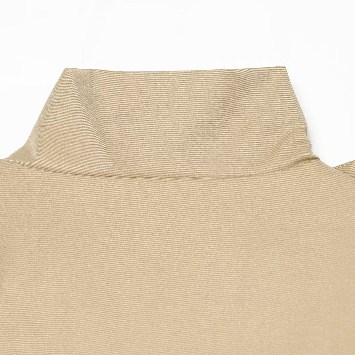 Women Short Cape Trench with High Funnel Collar and Waist Belt EVA-US
