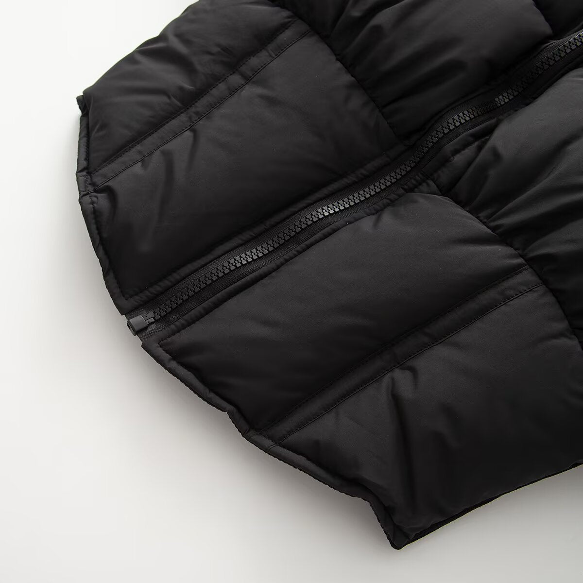 Women's short quilted jacket with a tailored corset-cut silhouette and high stand-up collar EVA-US
