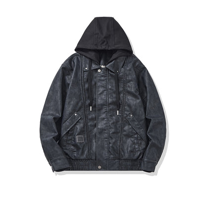 Men's Hooded Canvas Blouson in Boxy Cut with Utility Details EVA-US