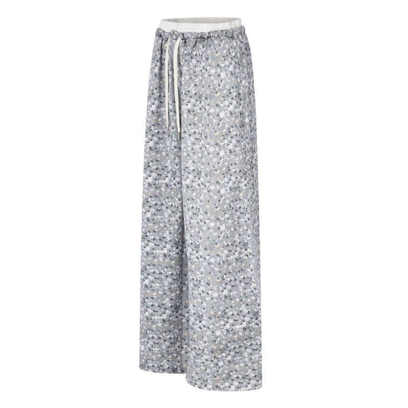Ladies Palazzo Glitter Pants with Elastic Waistband and Drawstring EVA-US