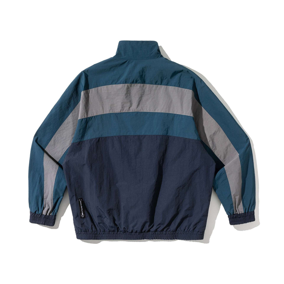 Unisex Lightweight Colorblock Windbreaker Jacket with Stand-up Collar and Elastic Cuffs EVA-US