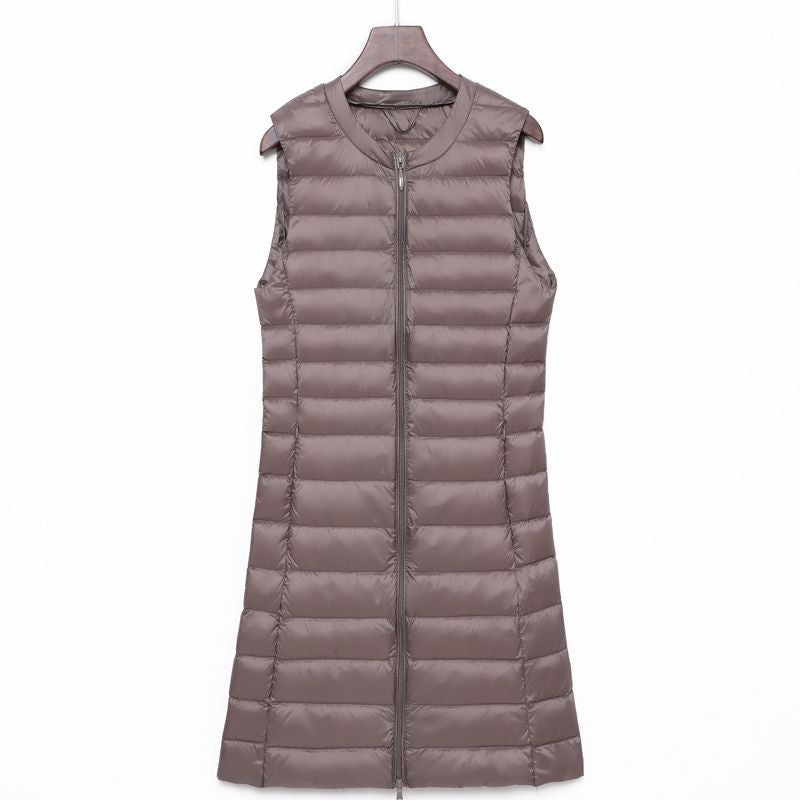 Ladies Long Quilted Thermal Vest with A-Line Silhouette EVA-US