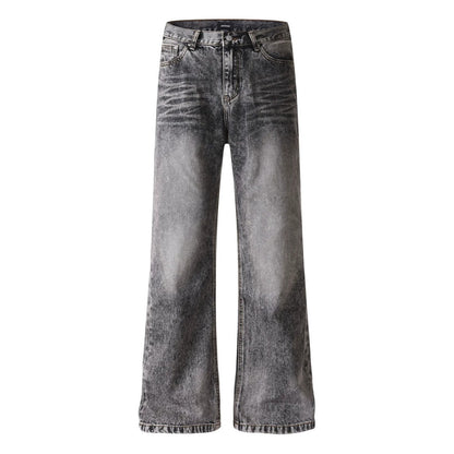 Women's wide cropped jeans with high waist and used effect EVA-US