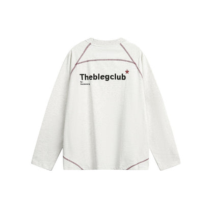 Unisex Relaxed-Fit Long Sleeve Shirt with Crew Neck, Contrasting Flatlock Seams and Soft Loopback Finish EVA-US