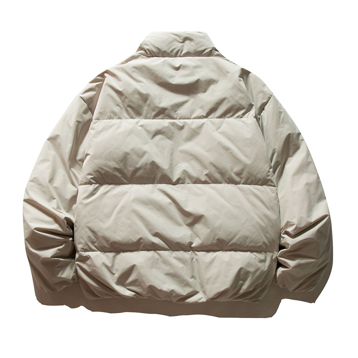 Unisex Short Cut Boxy Insulation Jacket with High Stand Collar and Zipper Pockets EVA-US