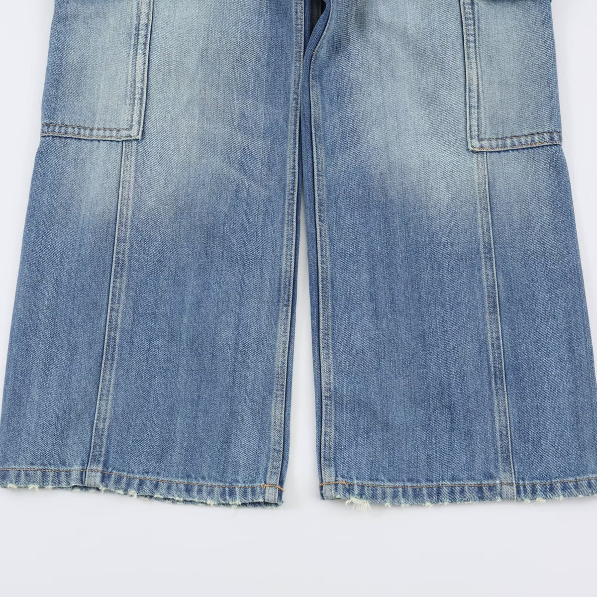 Women's cargo jeans with wide legs, high waist and patch thigh pockets EVA-US