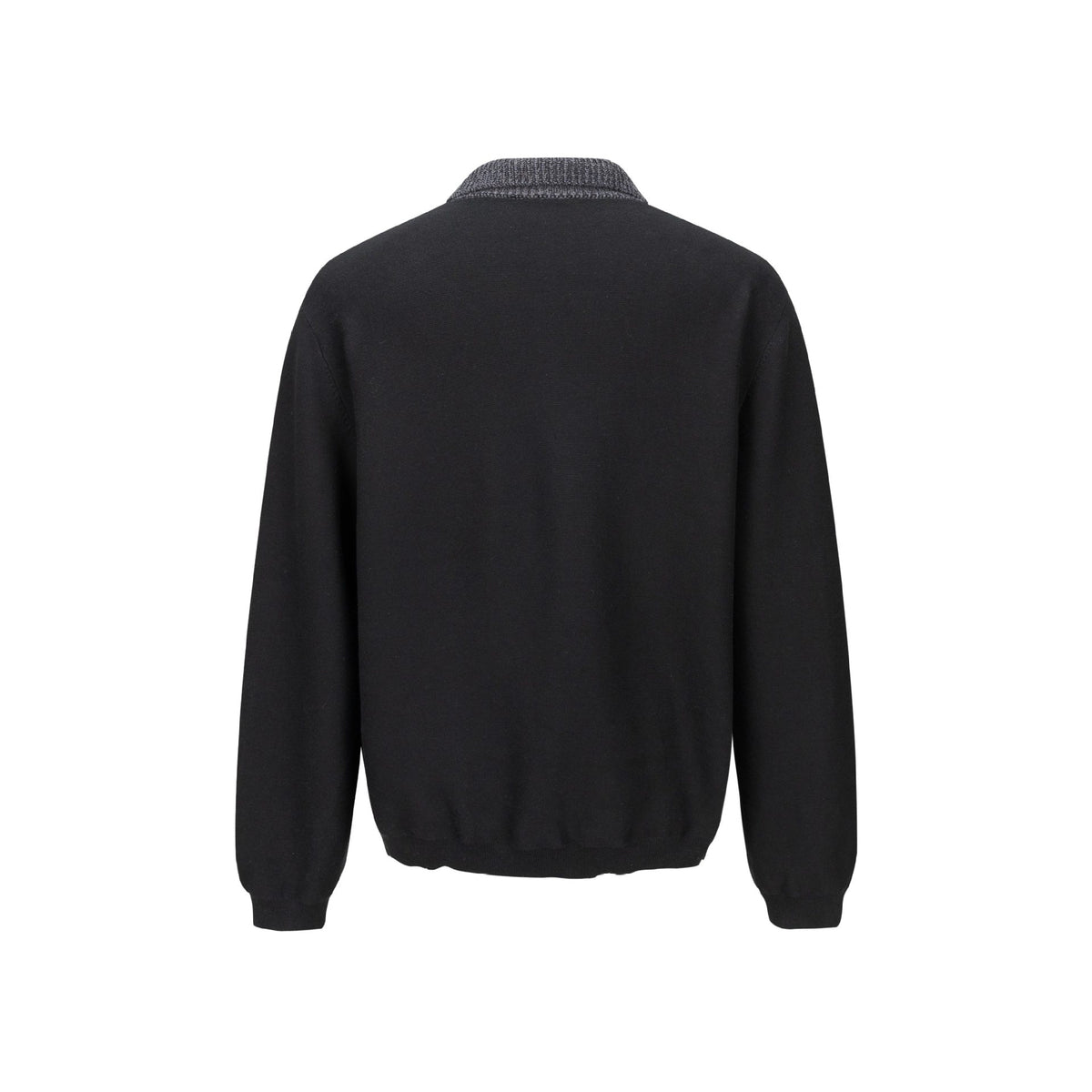 Men's fine knit polo sweater with structured collar and button placket EVA-US