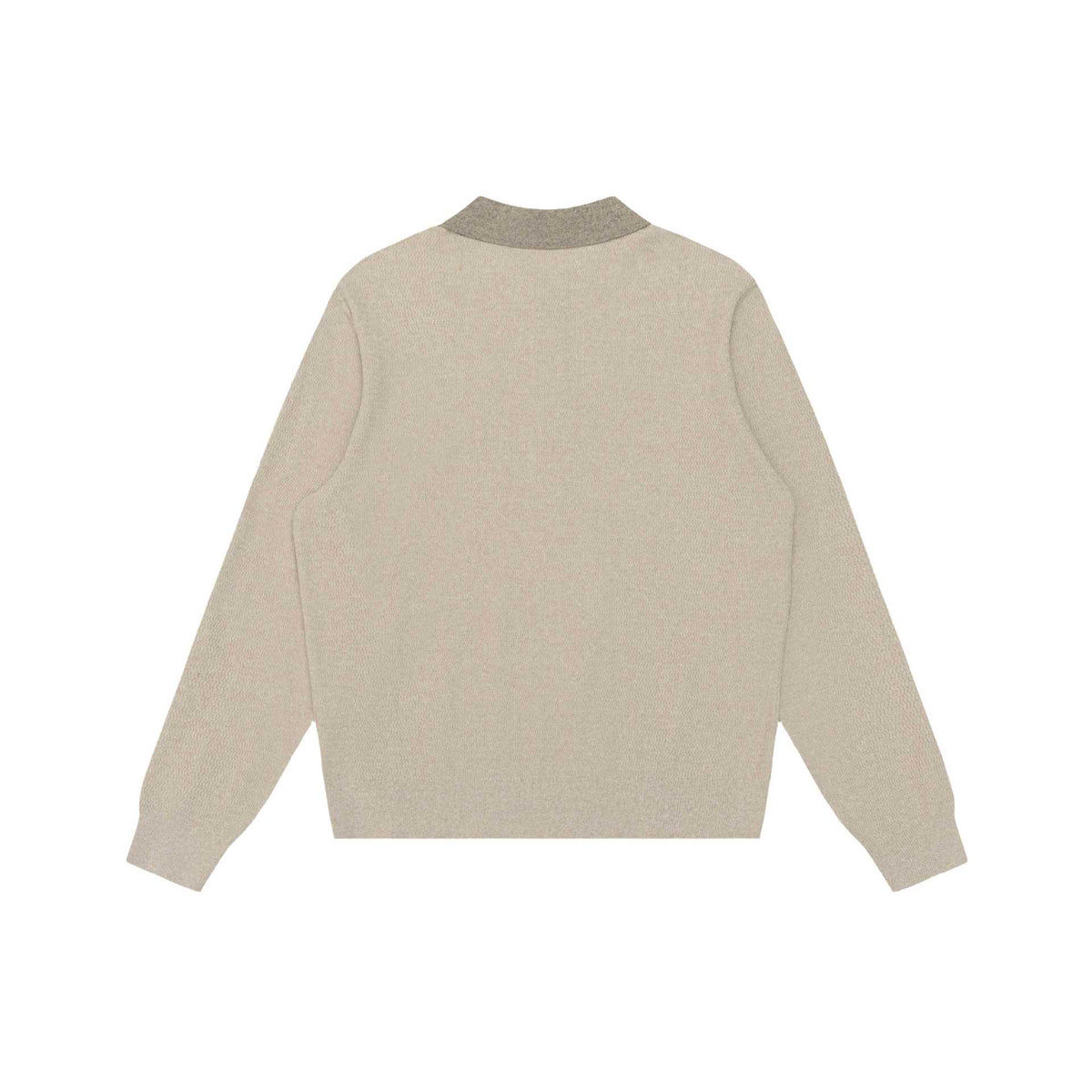 Unisex Structured Polo Collar Knitted Sweater with Half Button Placket EVA-US