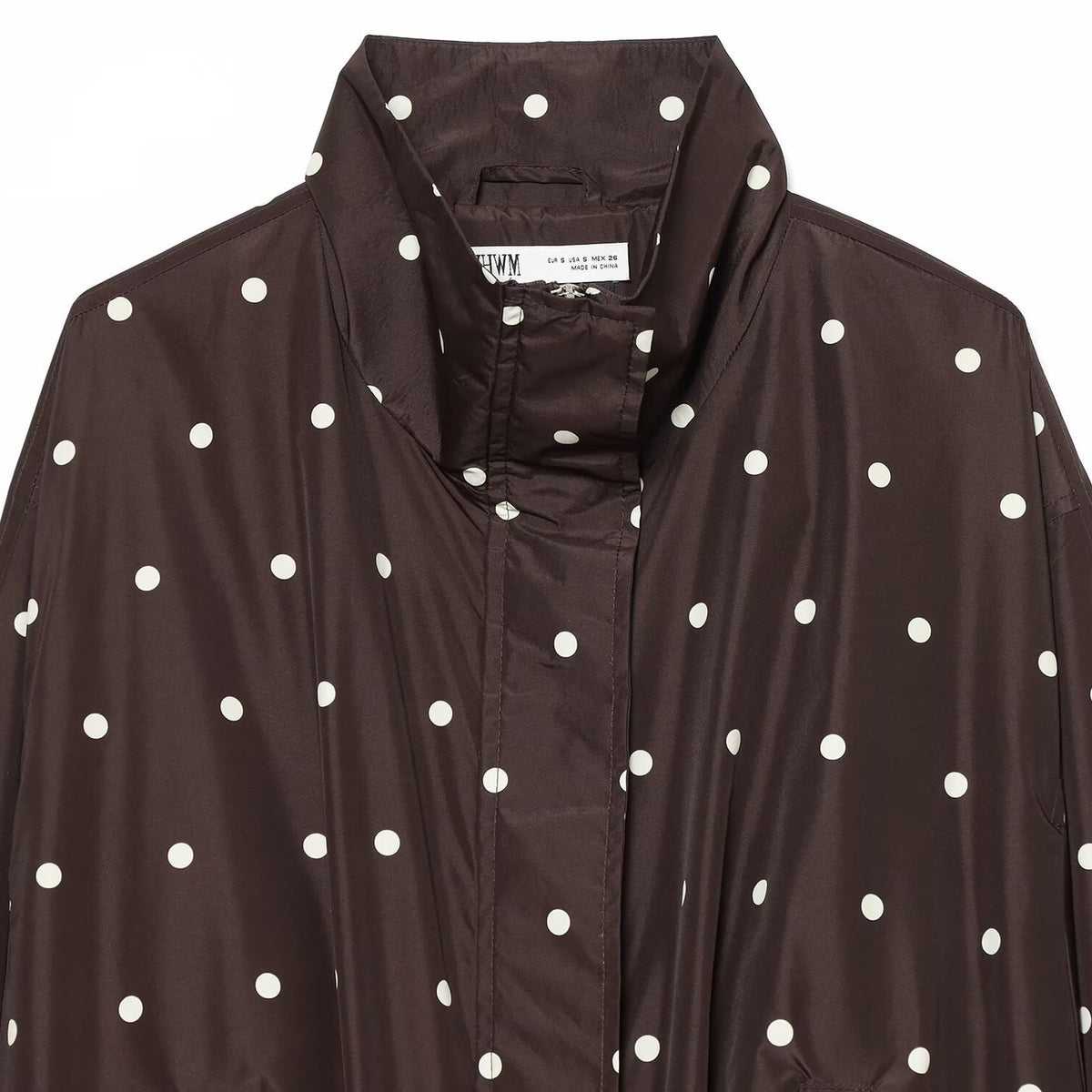 Women's Dotted Lightweight Transition Jacket with Funnel Collar and Elastic Hem EVA-US
