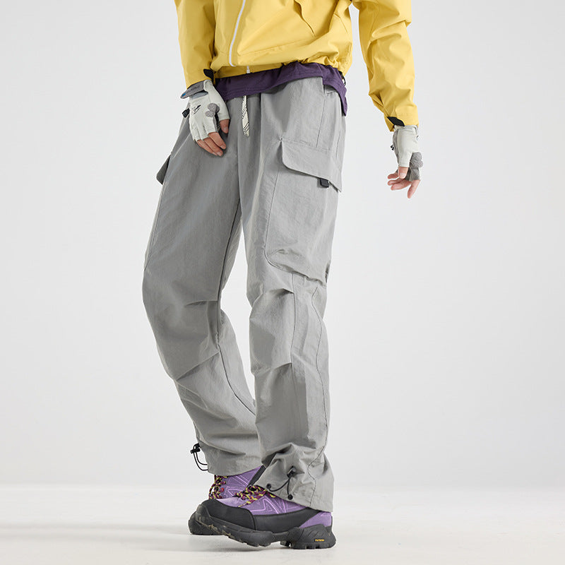 Men's Lightweight Technical Cargo Trekking Pants with Drawstring Waist, Utility Pockets and Adjustable Leg Openings EVA-US