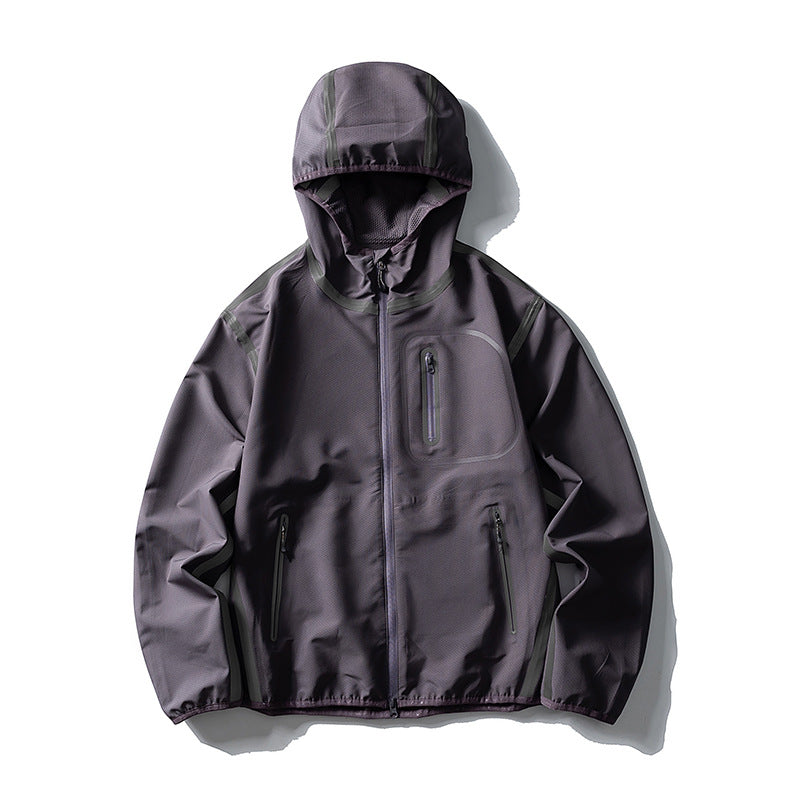 Unisex Waterproof Softshell Outdoor Jacket with Welded Seams and Hood EVA-US
